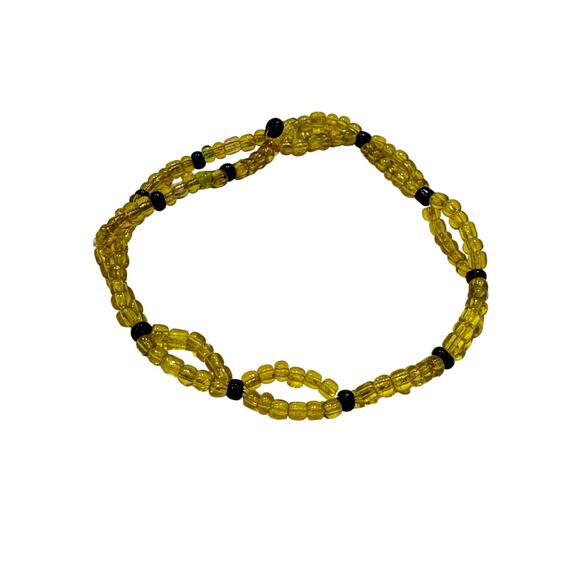 Three Black and Yellow Beaded Bracelets Sunflower - Picture 4 of 5
